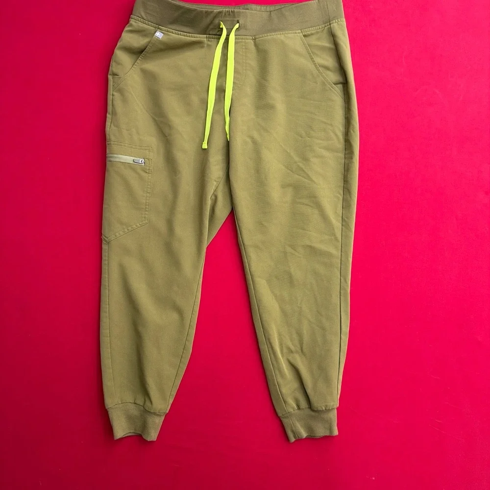 FIGS‎ Technical Collection Men Olive Green Jogger Scrub Pants Size Large L/P